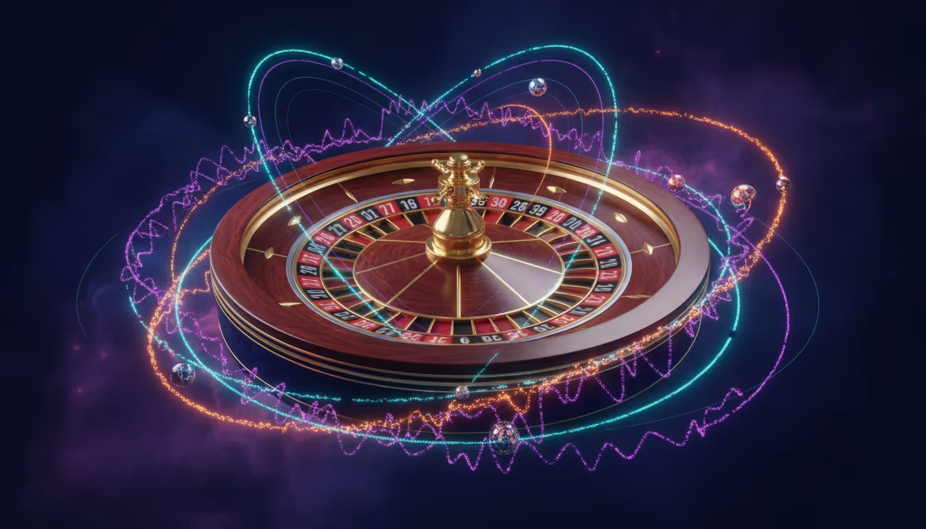 Quantum-inspired visualization of a roulette wheel with probabilistic wave functions